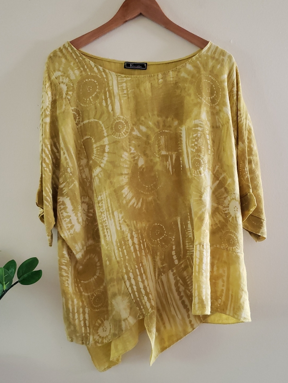 FROCCELLA Made In Italy - Assymetrical Linen/Cotton Printed Tunic - ONE SIZE